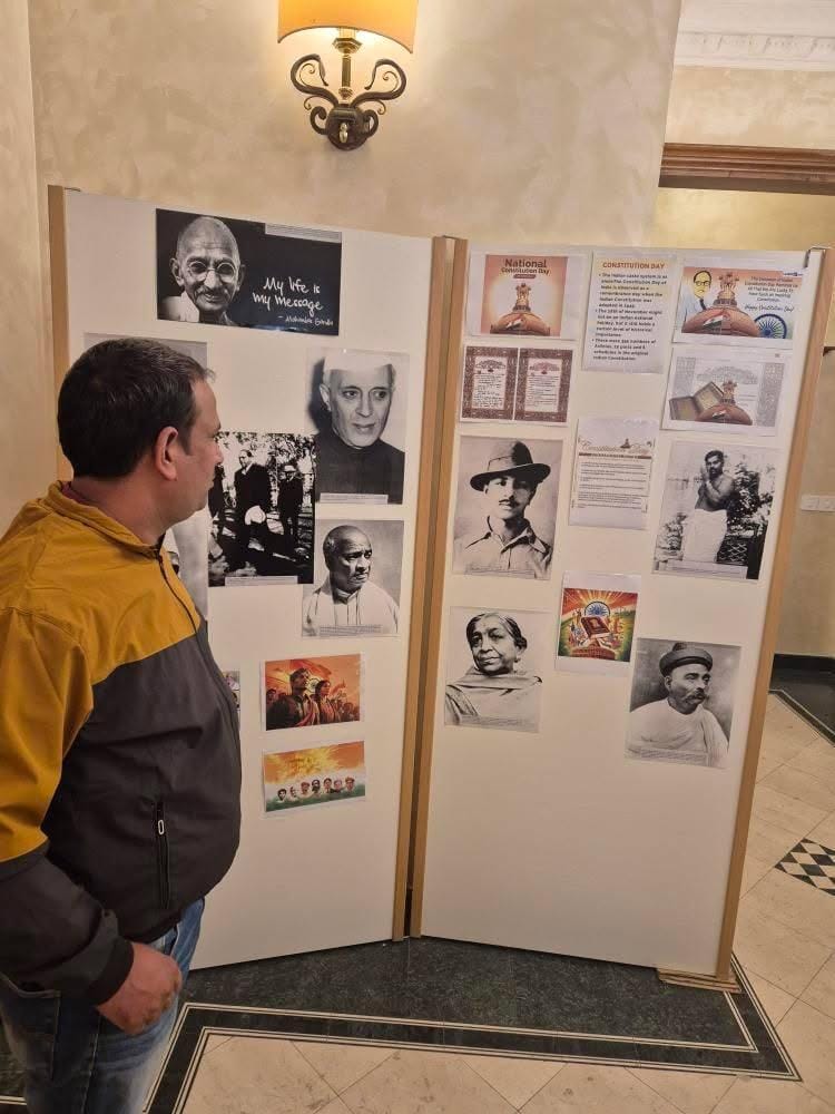 Embassy organised an exhibition on 
Freedom fighters and Constitution day of India
