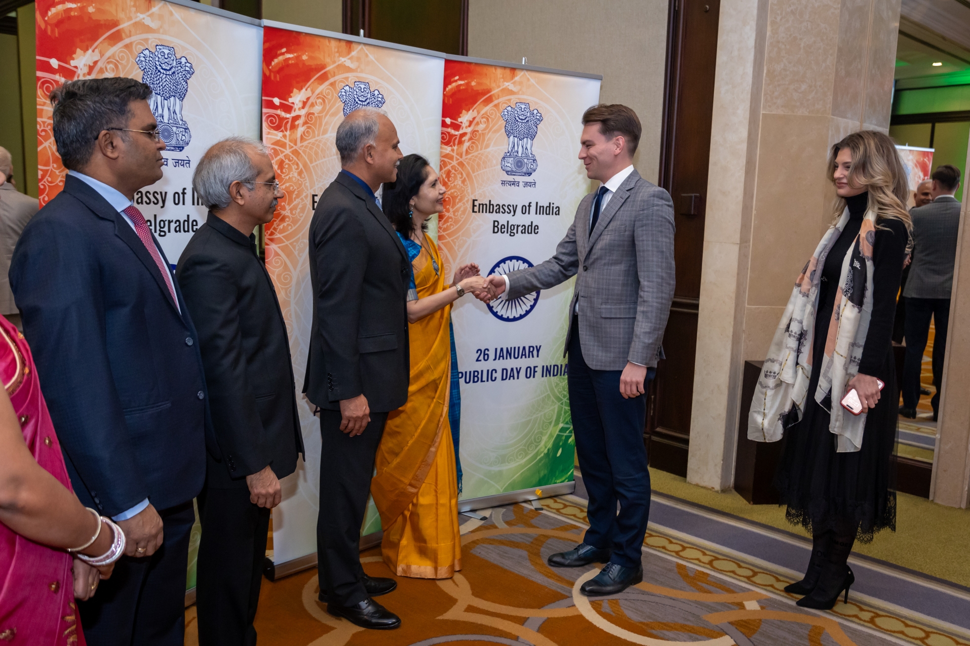 Reception hosted by the Embassy on the occasion of 75th Republic Day of India - 26 January 2024.
