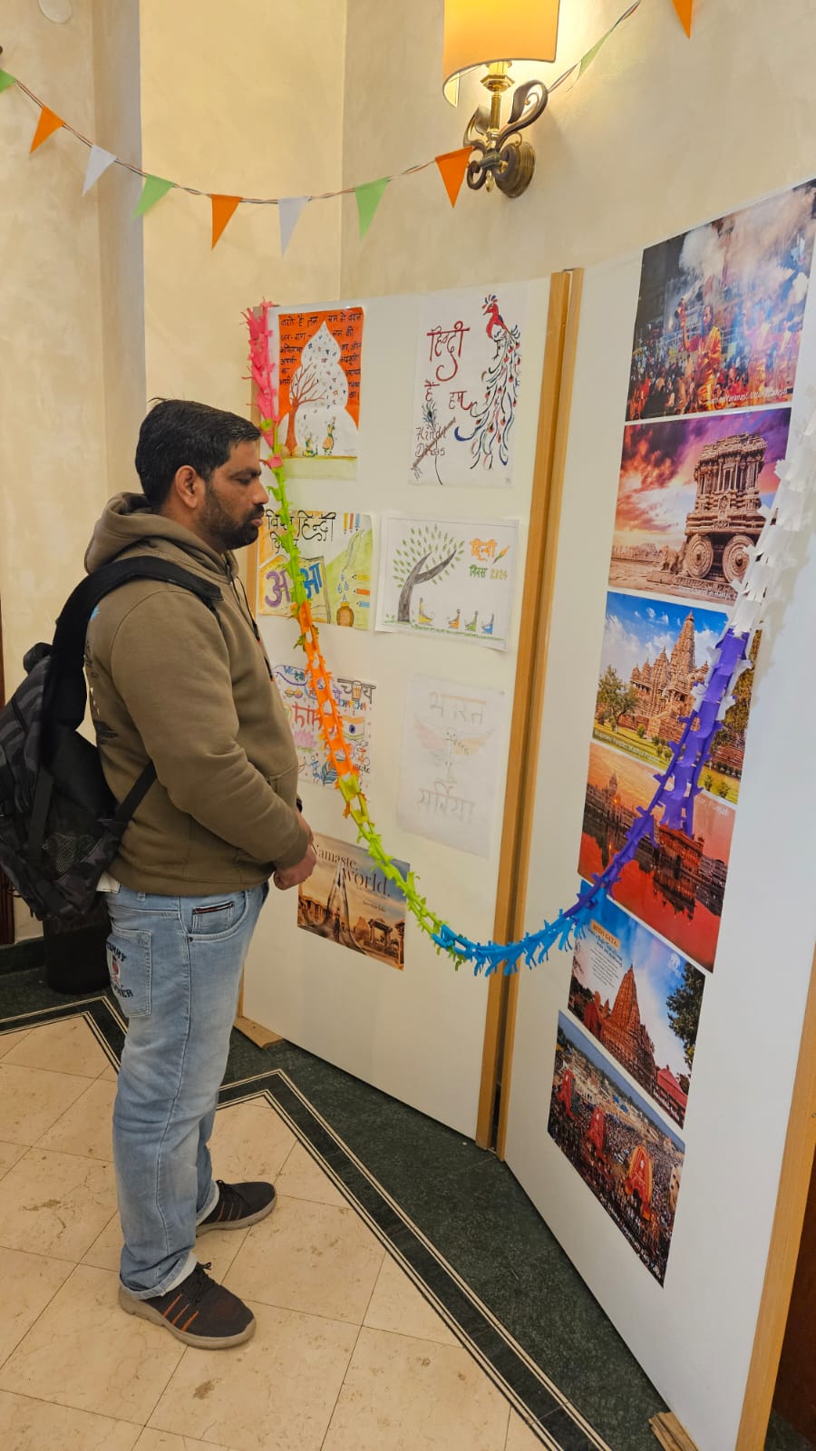 Exhibition for the posters made on World Hindi Day, 2025 and temples of India