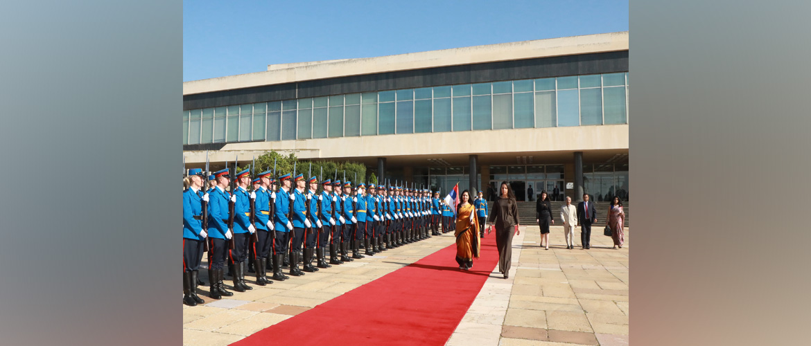  Ambassador Ms. Shubhdarshini Tripathi presented her credentials to the President of Serbia HE Mr. Aleksandar Vucic on 2nd October 2023.