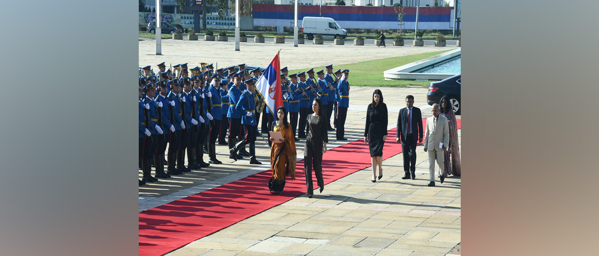  Ambassador Ms. Shubhdarshini Tripathi presented her credentials to the President of Serbia HE Mr. Aleksandar Vucic on 2nd October 2023.